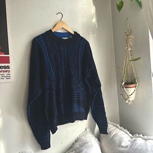 Black Blue Unique Knit Men’s Sweater